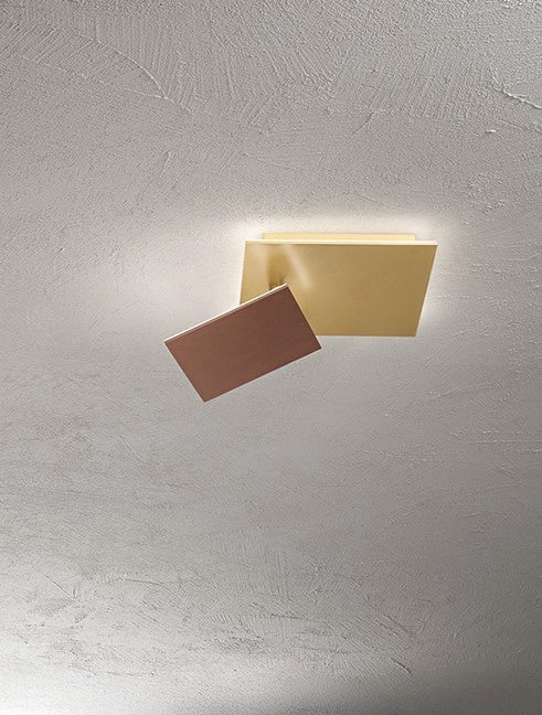 Applique a parete LED orientabile Oro e Marrone, 35W, 3000K, Luce calda, Metallo e Alluminio, design moderno per interni, 48x32 cm - Perenz