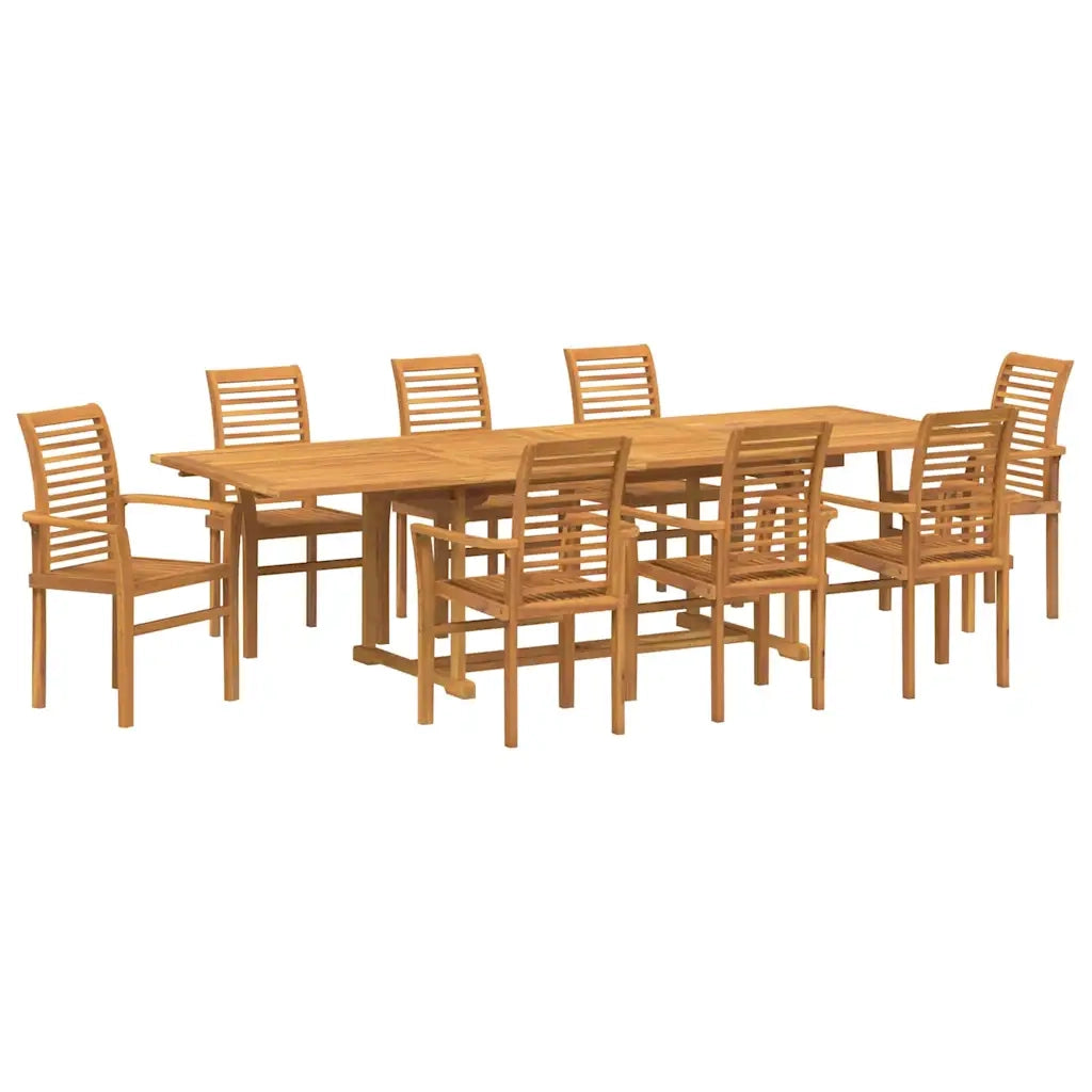 Set da Pranzo per Giardino 9 pcs Marrone Legno di teak solido 3383944