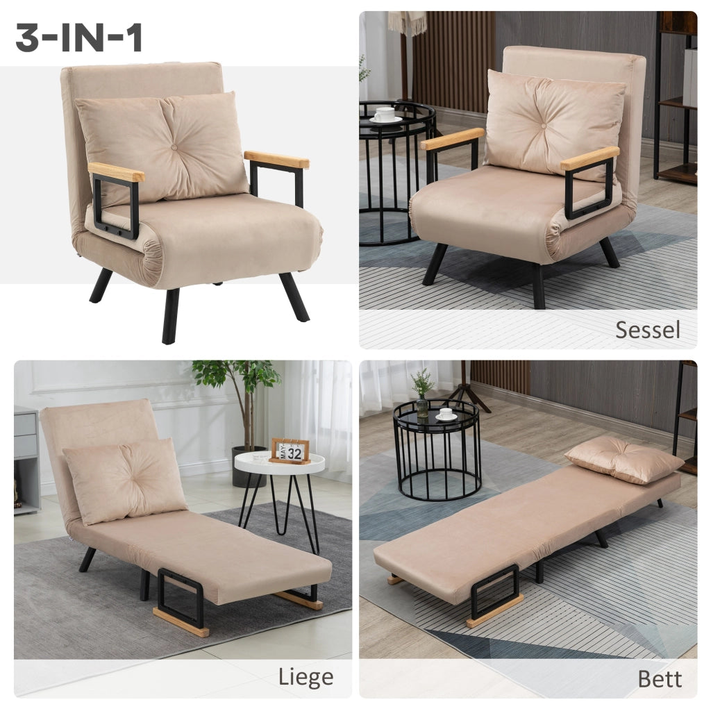 Poltrona Relax ¨C Minimal ¨C Tessuto Nero e Naturale