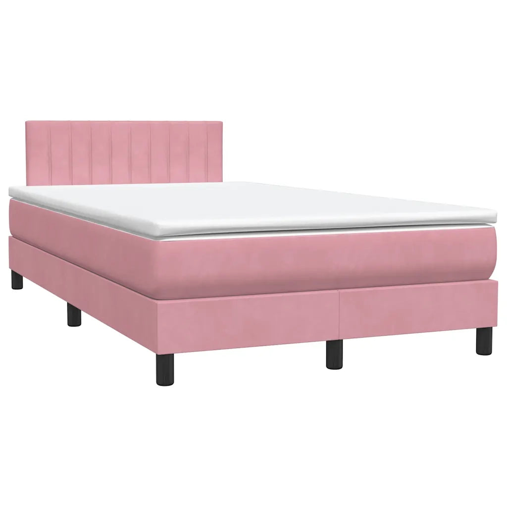 Giroletto a Molle con Materasso Rosa 120x220 cm in Velluto 3316448