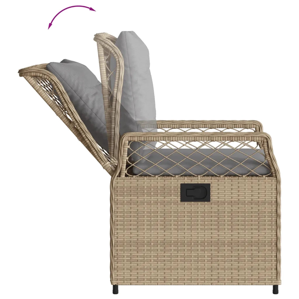 Set da Pranzo da Giardino 5 pz con Cuscini Beige in Polyrattan 3263001