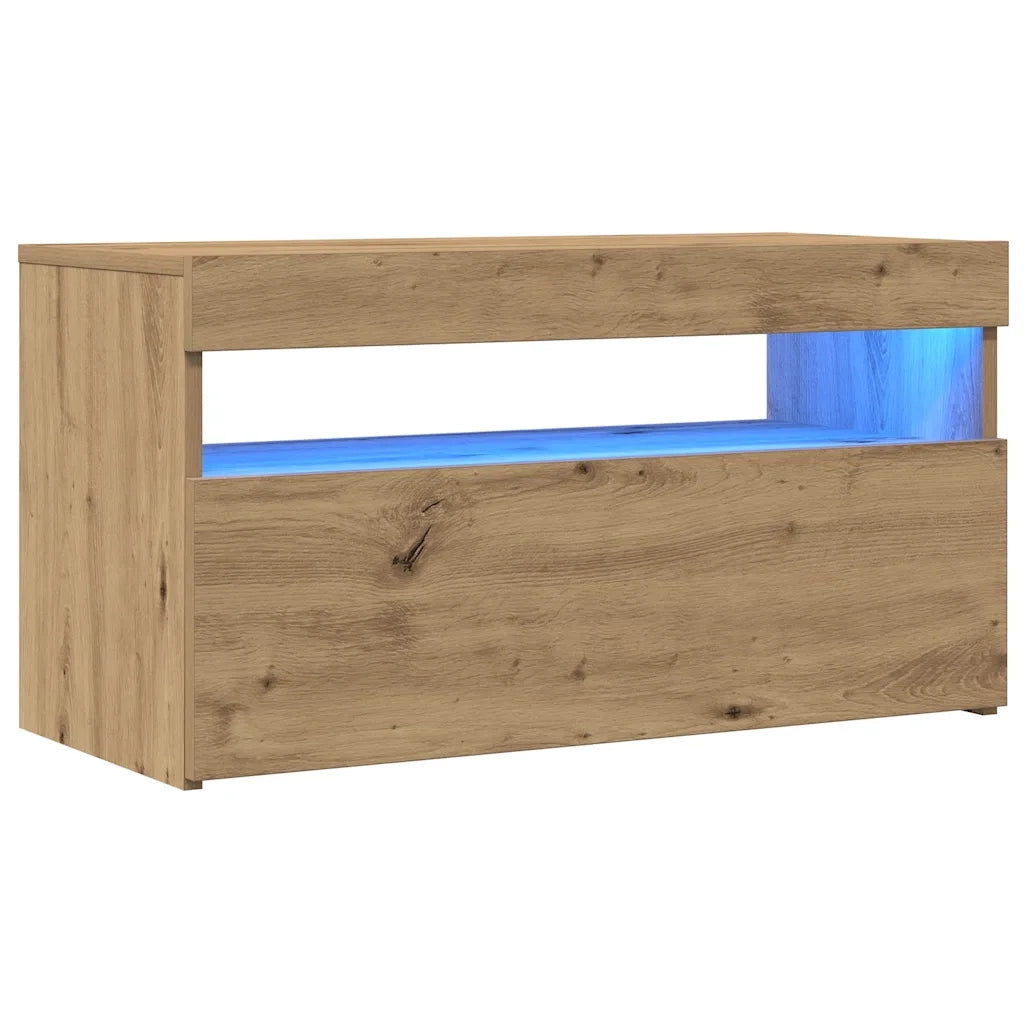 Mobile Porta TV con LED Artigianale 75x35x40 cm Multistrato 856317