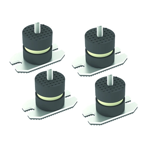 4 PZ ANTIVIBRANTI A PAVIMENTO CON PIASTRA- HxL 60x50 mm M10x22- DC- pezzi 1