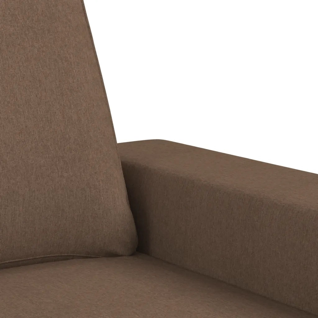 Poltrona con Poggiapiedi Marrone 60 cm in Tessuto