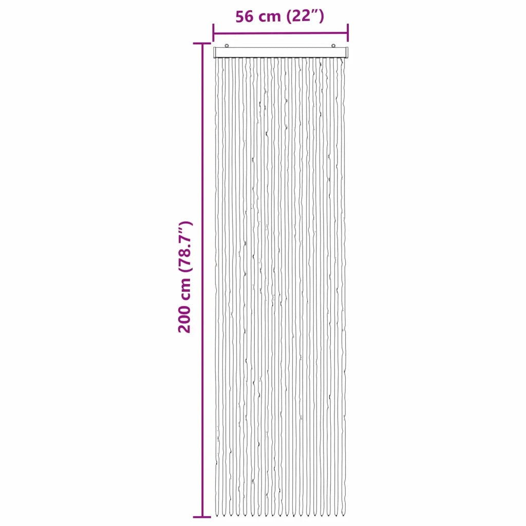 Tenda per insetti in chenille Marrone Scuro e Beige 56 x 200 cm 42034430