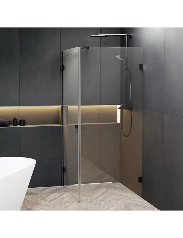 SCANDIC NXT 201 RIHO 80x90 x200cm Box Doccia Angolo Destro con Cerniera Nera