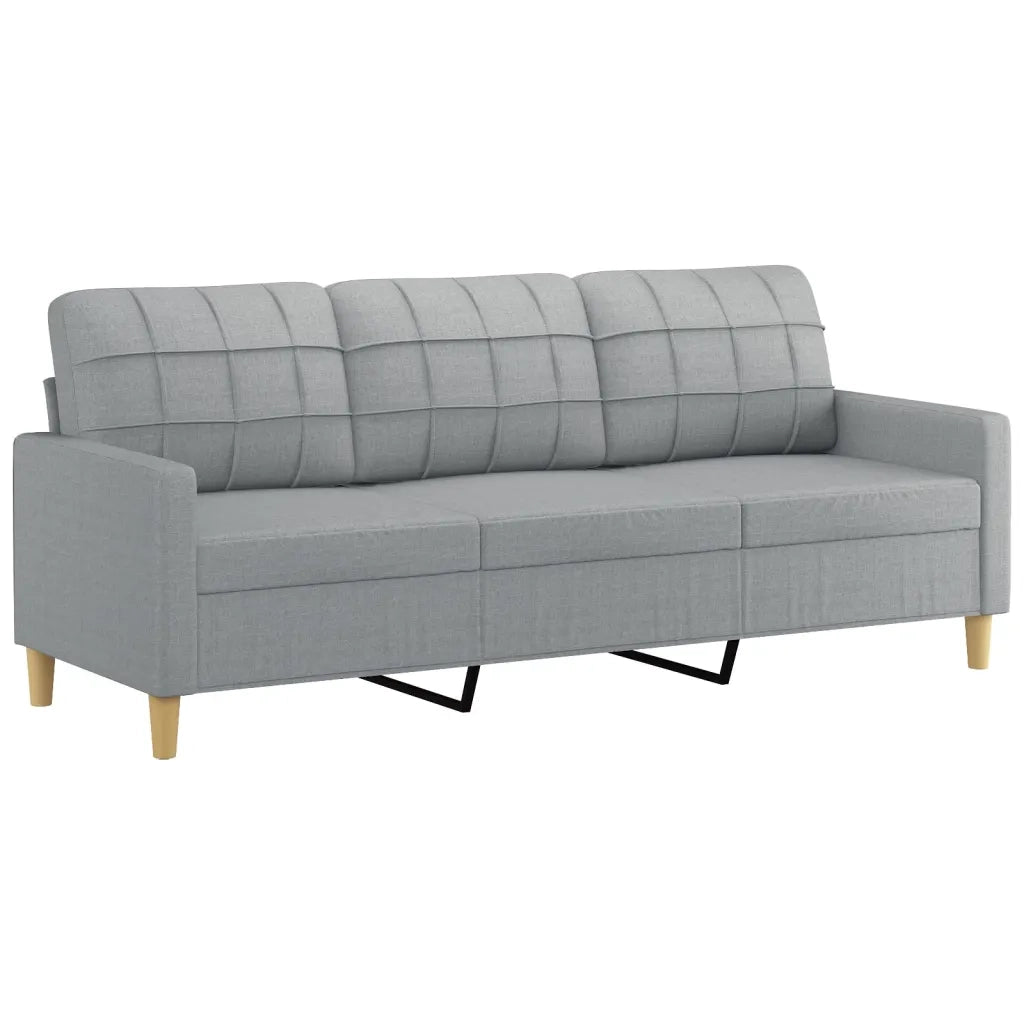 Set di Divani 3 pz con Cuscini Grigio Chiaro in Tessuto 3201314