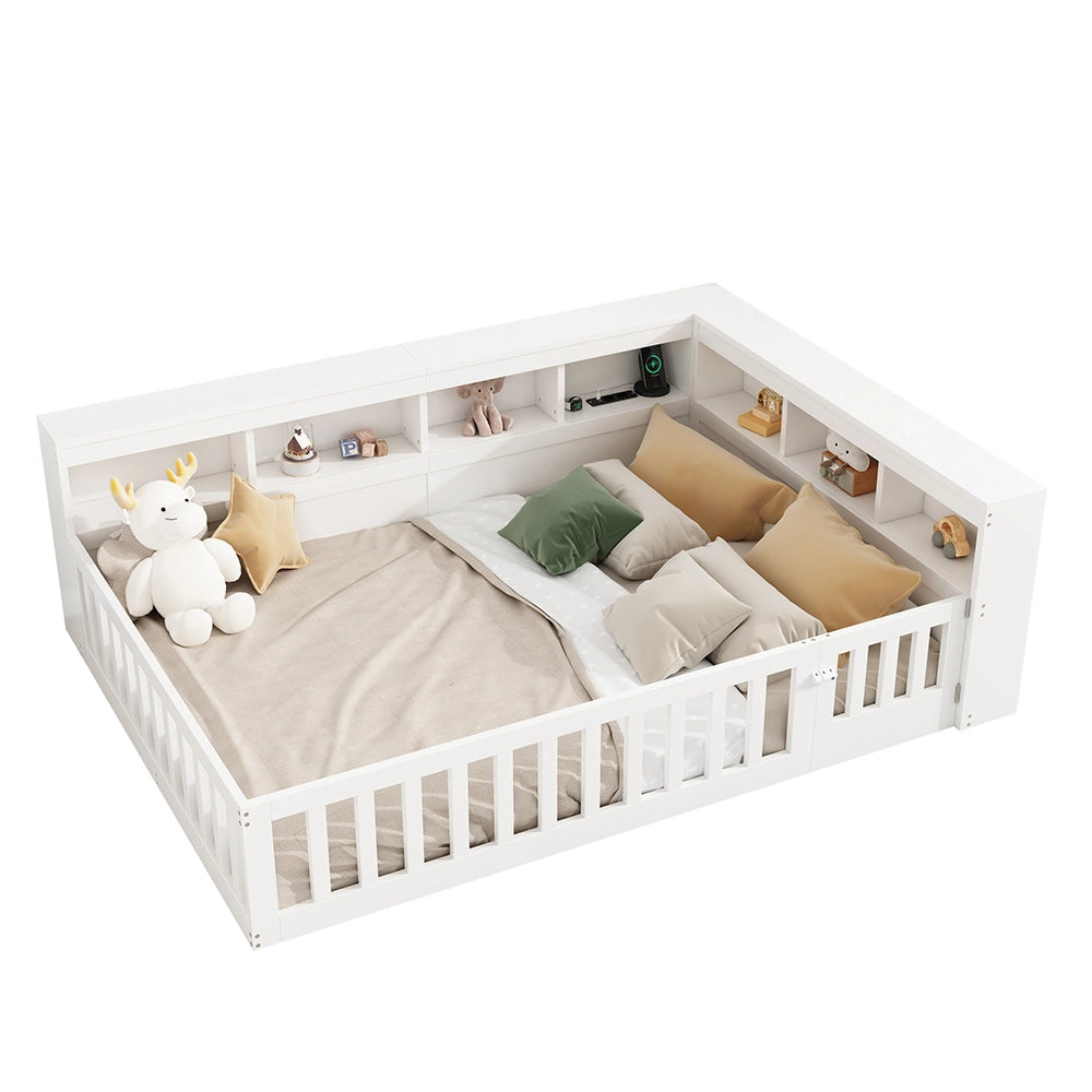 Daybed - Xylo - 140x190 cm USB balaustra bianco
