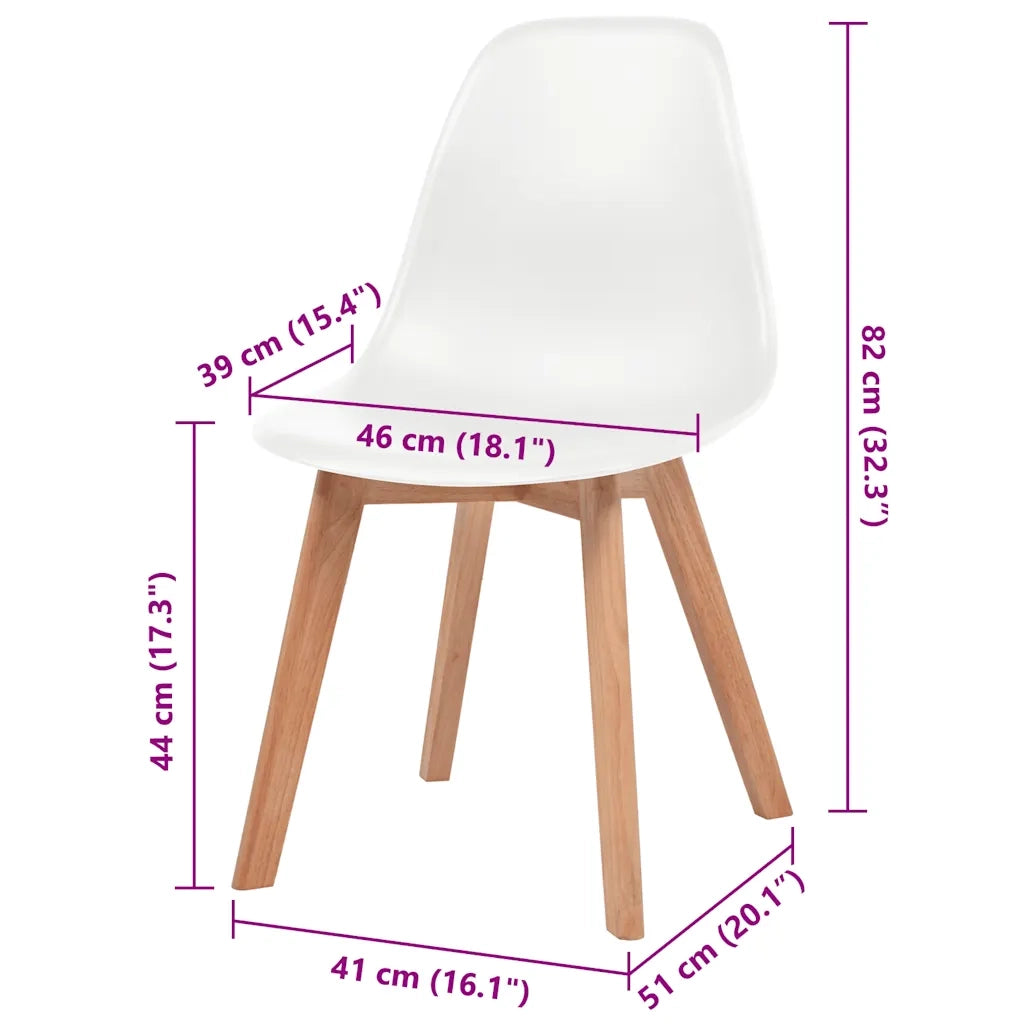 Sedie da Pranzo 4 pz Bianche in Plastica 244772