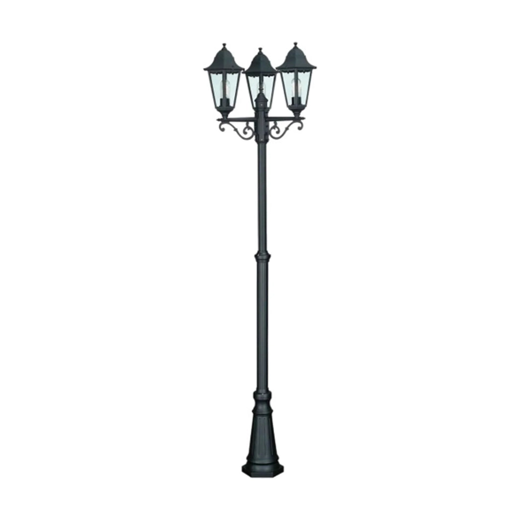 Palo Esterno Sawyer Alluminio Nero 3 Luci E27 Ip44