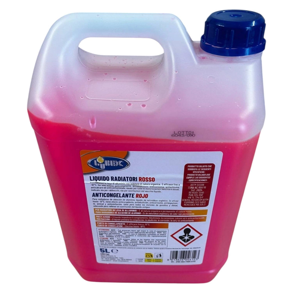 LIQUIDO RADIATORI ROSSO ANTICONGELANTE - 10°C +102°C