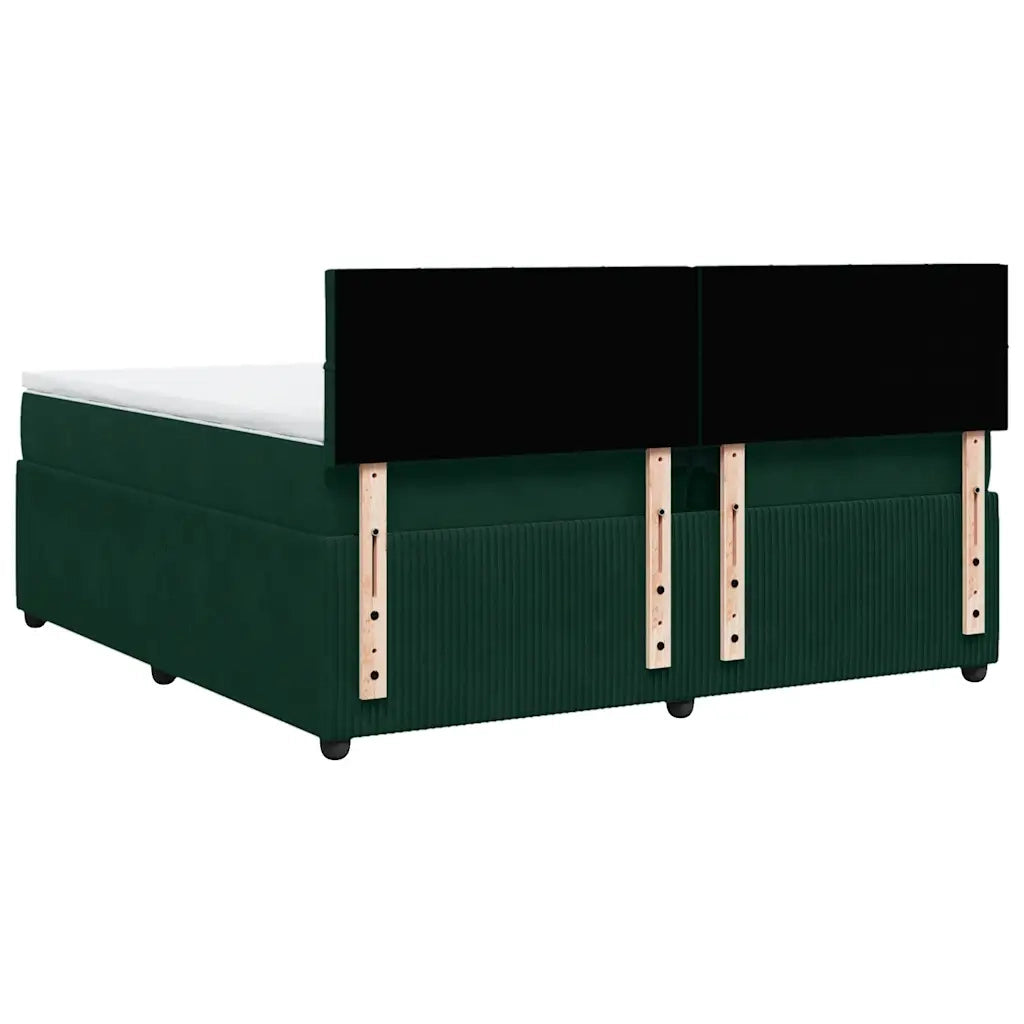 Giroletto a Molle con Materasso Verde Scuro 200x200 cm Velluto 3290133