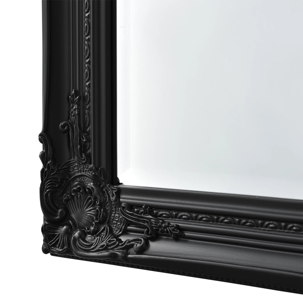 Specchio da Parete Livorno Stile Barocco Montaggio Verticale o Orizzontale 132x42 cm Nero [en.casa]