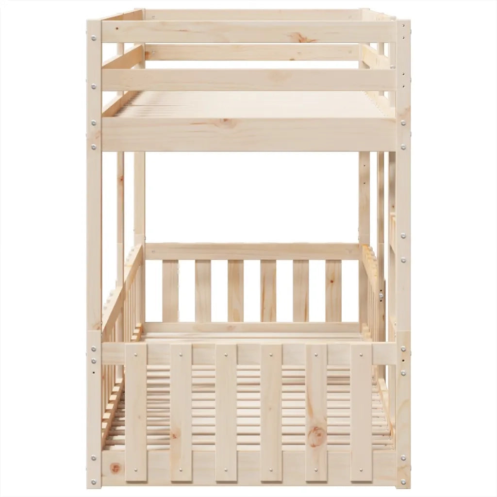 Letto singolo | Letto per adulti | Letto a Castello 80x200 cm in Legno Massello di Pino