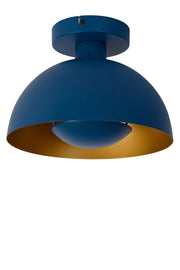Plafoniera semicircolare blu oro Siemon Lucide E27