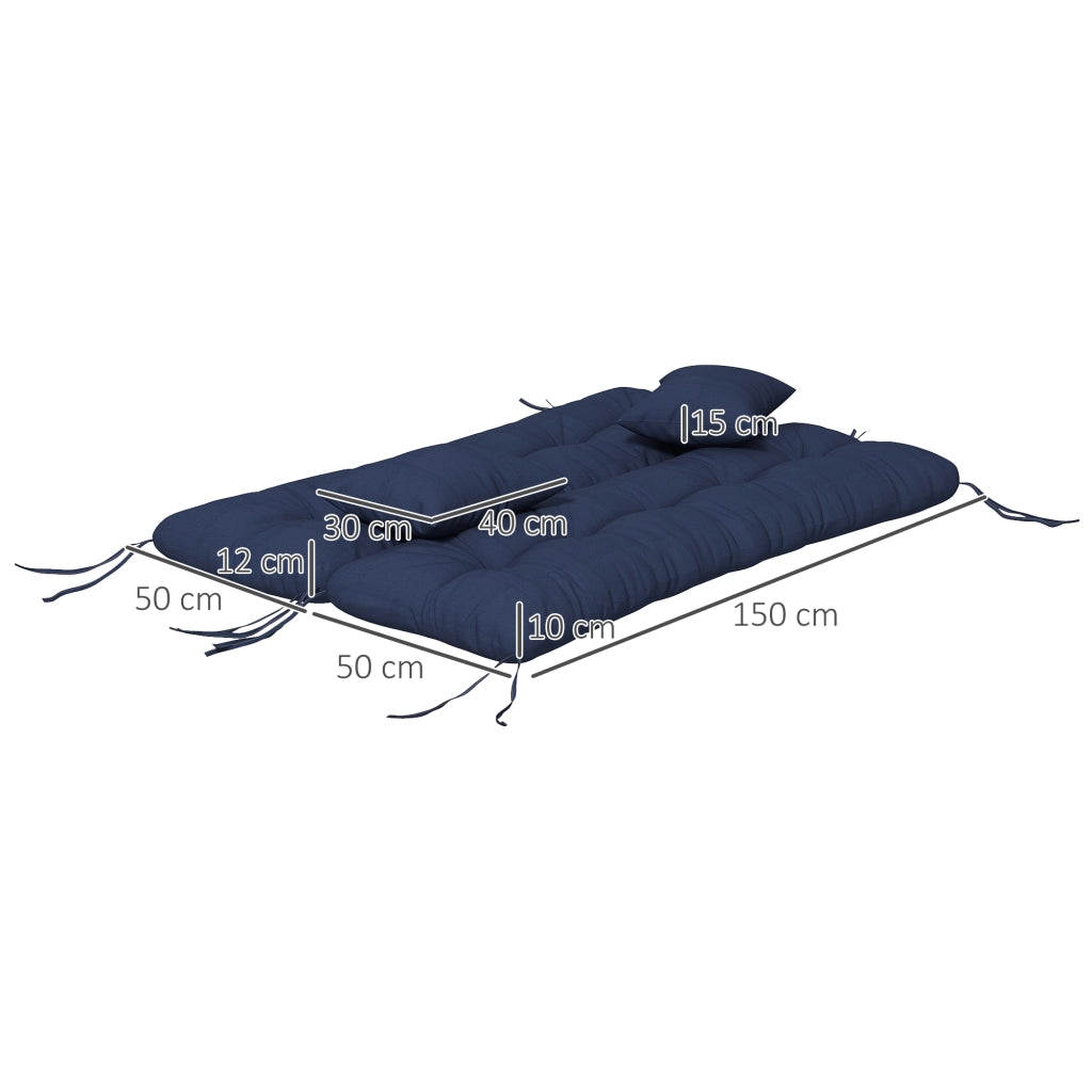 Set di 4 cuscini per sedie ¨C zephmum ¨C marino, 150x50 cm, 10 cm di spessore, impermeabile