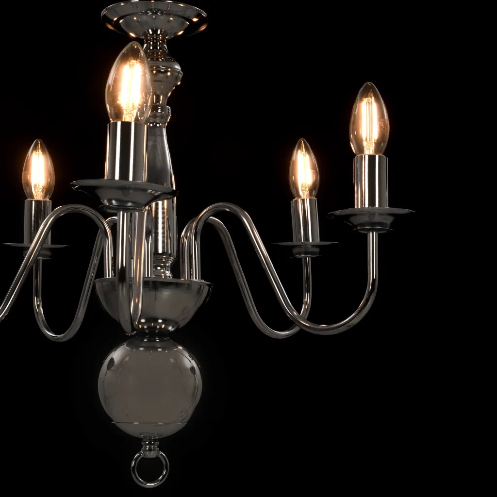 Lampadario Argento 5 Lampadine Attacco E14 281616