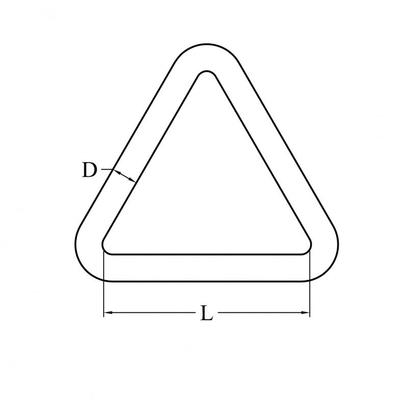 TRIANGOLO INOX 316 Ø MM.5X30 TRIANGLE RING MM.8X50