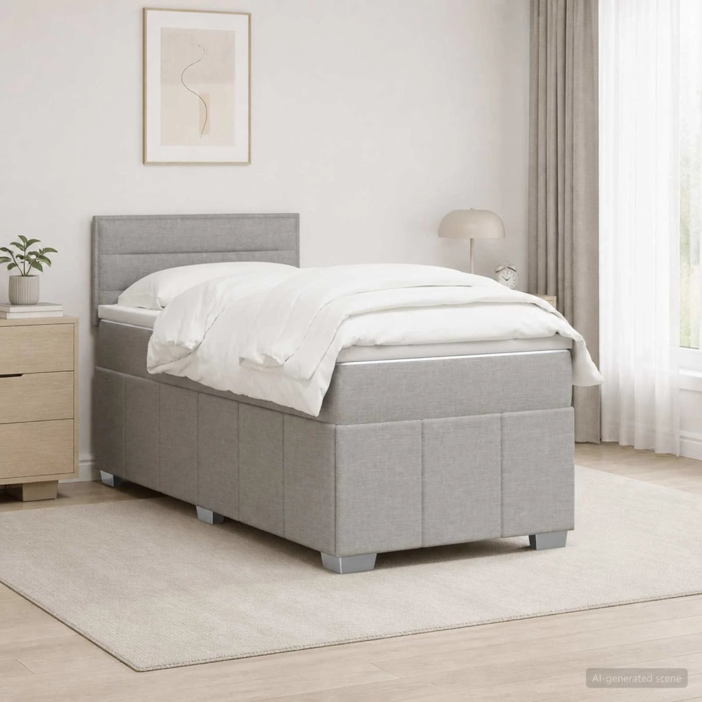 Letto box spring con materasso Grigio Chiaro 90 x 200 cm 3452579
