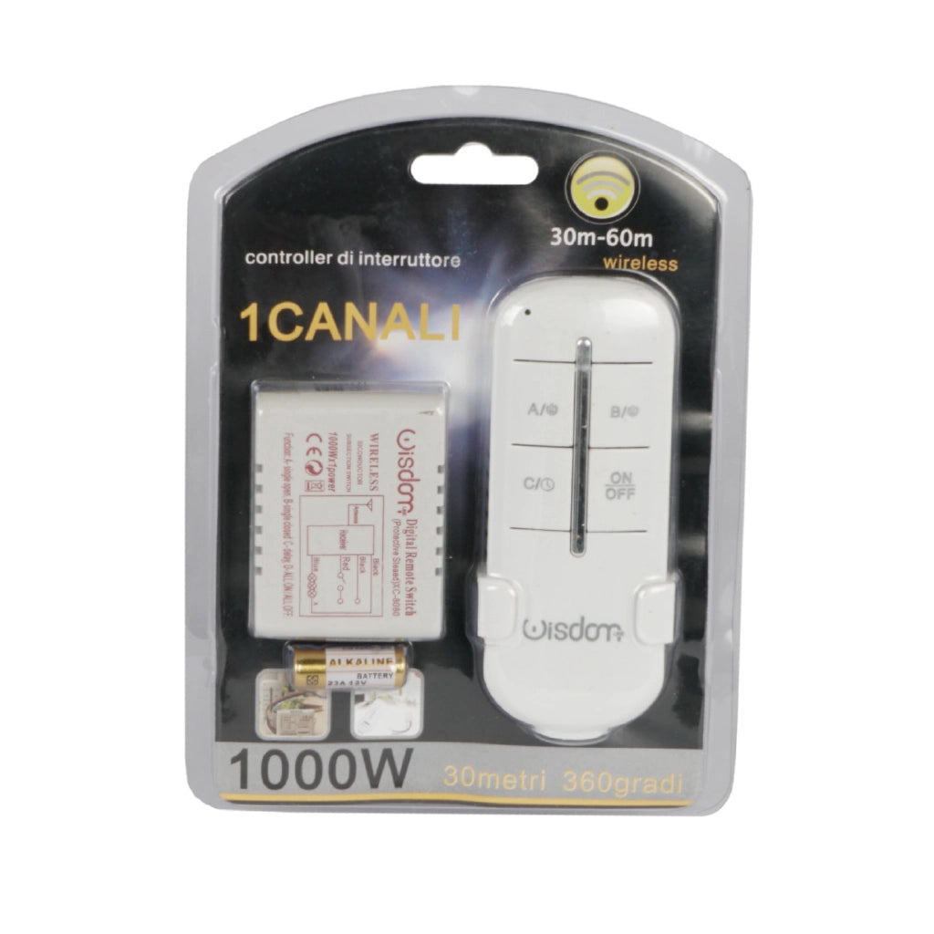 Centralina telecomando ad 1 canale per controllo luci wireless