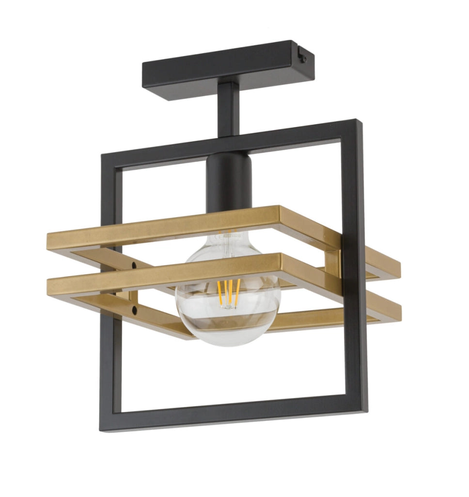 Plafoniera loft nera oro Merci 1xE27 Sigma Lighting