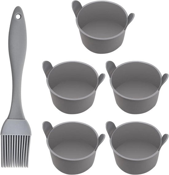Set di forme per muffin e cake a lattine per pudding e uova - Grigio