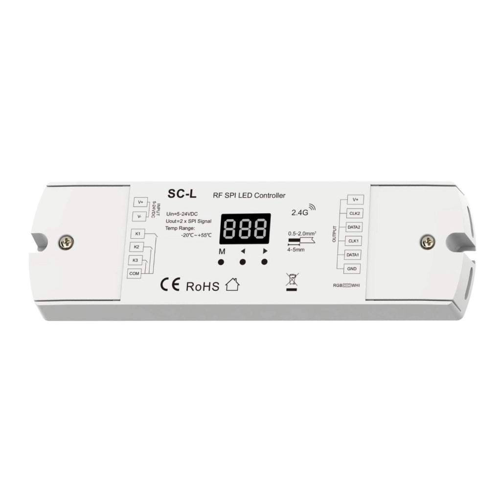 Controller SPI RF 2.4GHz per Strisce LED Digitali, 3 Push Pulsanti, 5-24V DC