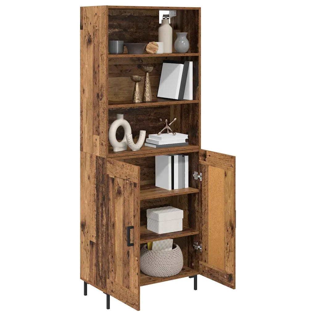 Credenza | Madia | Buffet da pranzo | Armadio da pranzo Legno vecchio 69,5 x 34 x 180 cm Legno multistrato