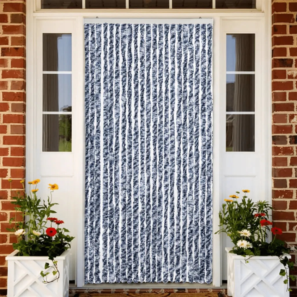 Zanzariera Blu Bianco e Argento 90x220 cm Ciniglia CFW5558634