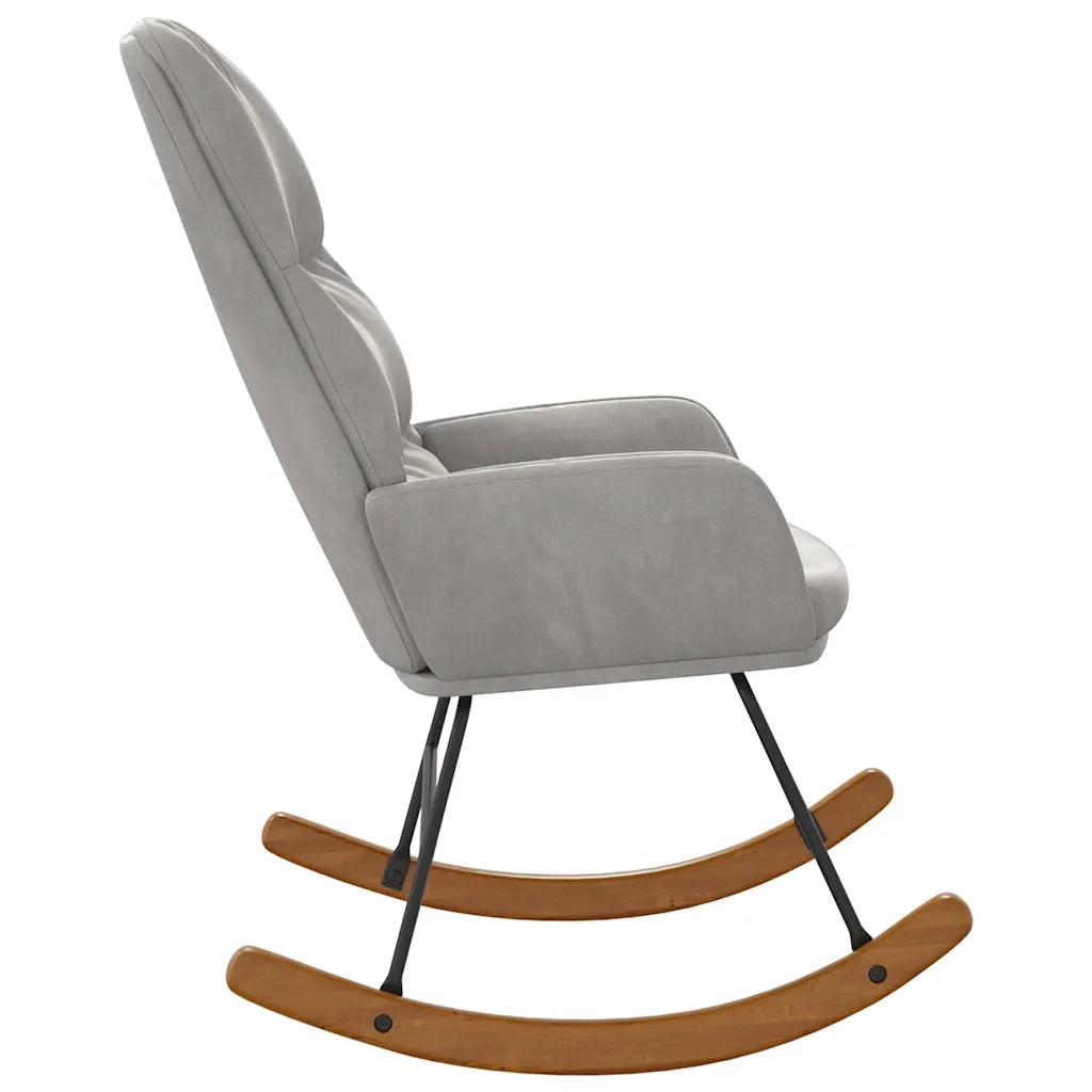 Sedia a Dondolo Grigio Chiaro in Velluto 4102621