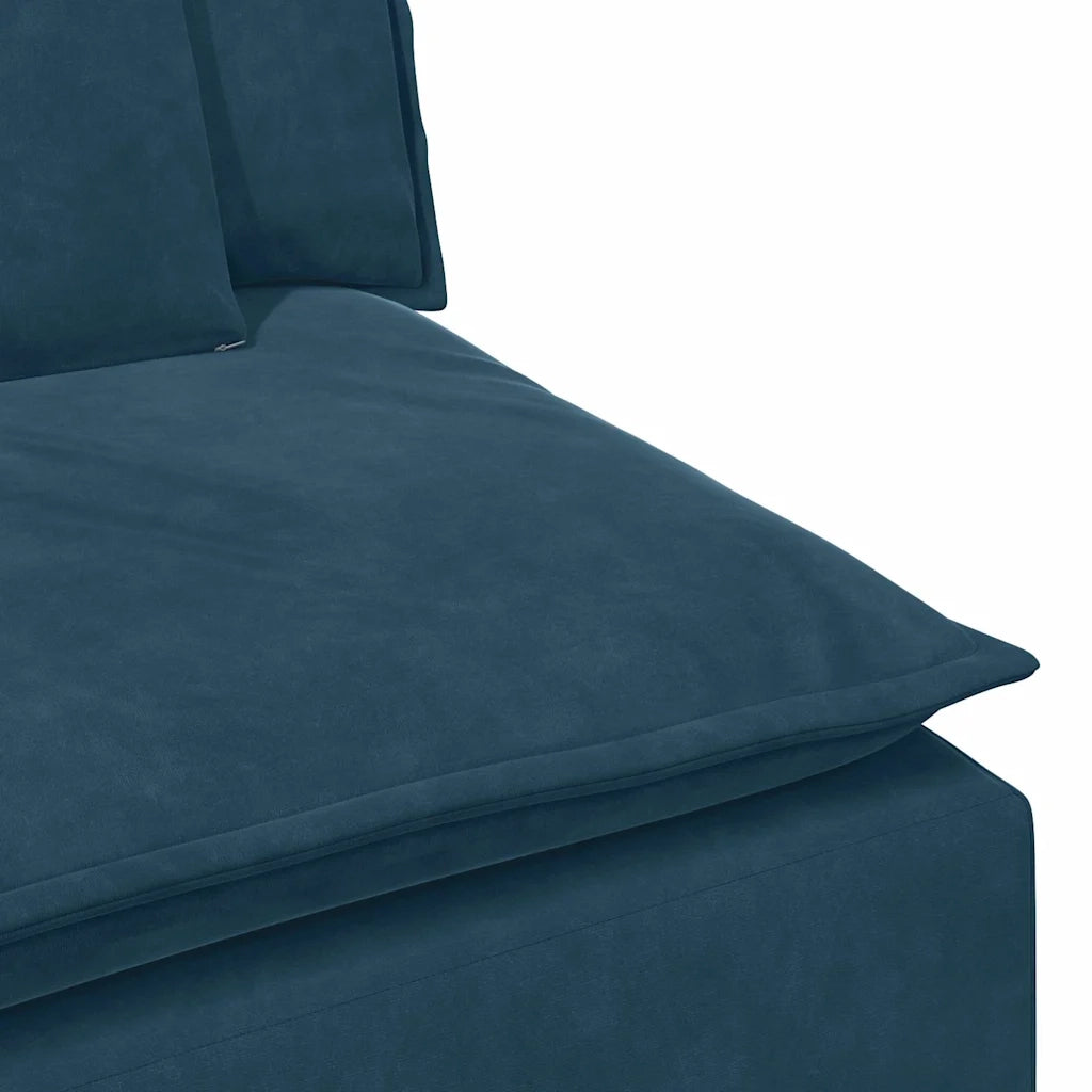 Modulo Centrale Divano Modulare con Cuscini Blu 100 cm 203222