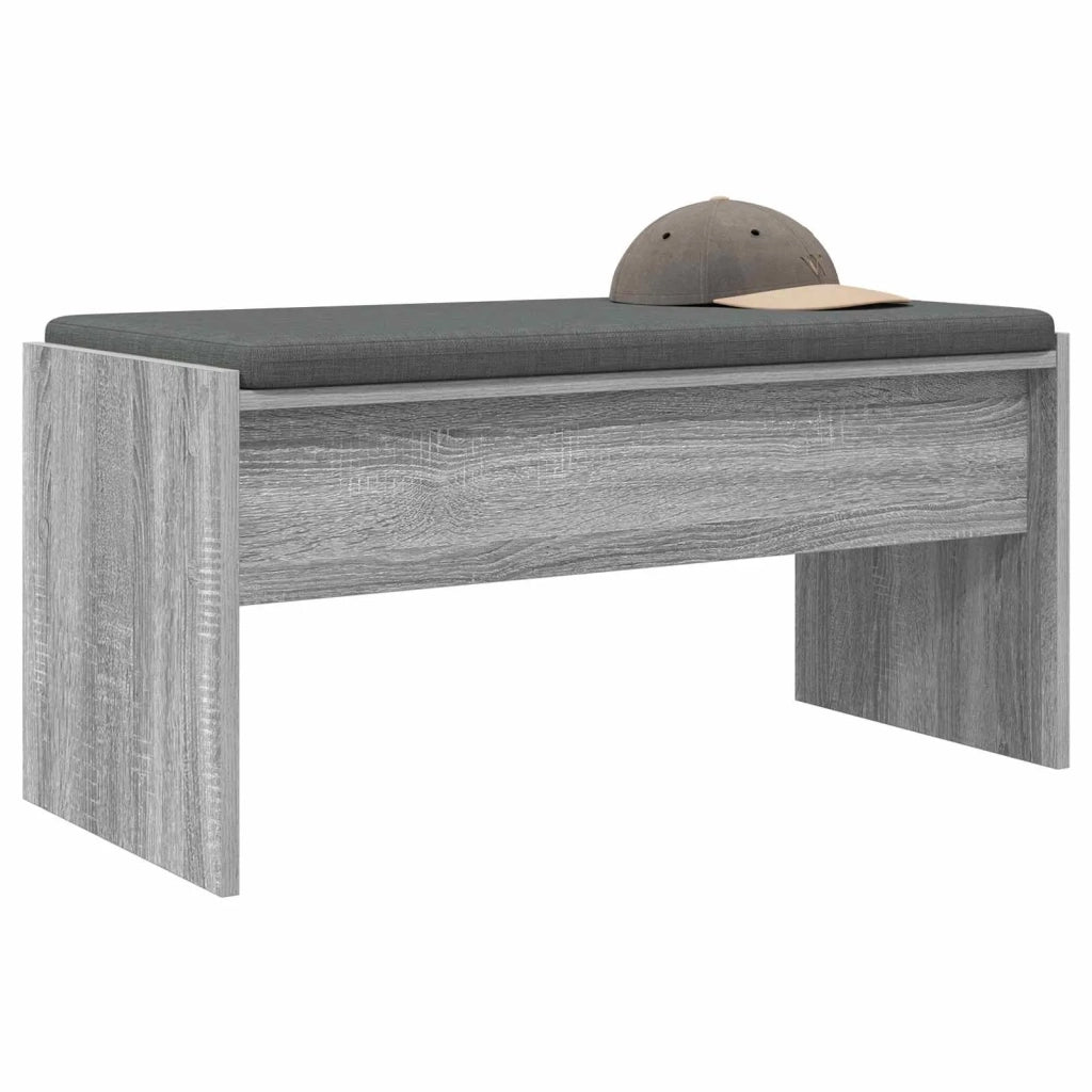 Panca per ingresso con cuscino Grigio Sonoma 83 x 38 x 40 cm 891557