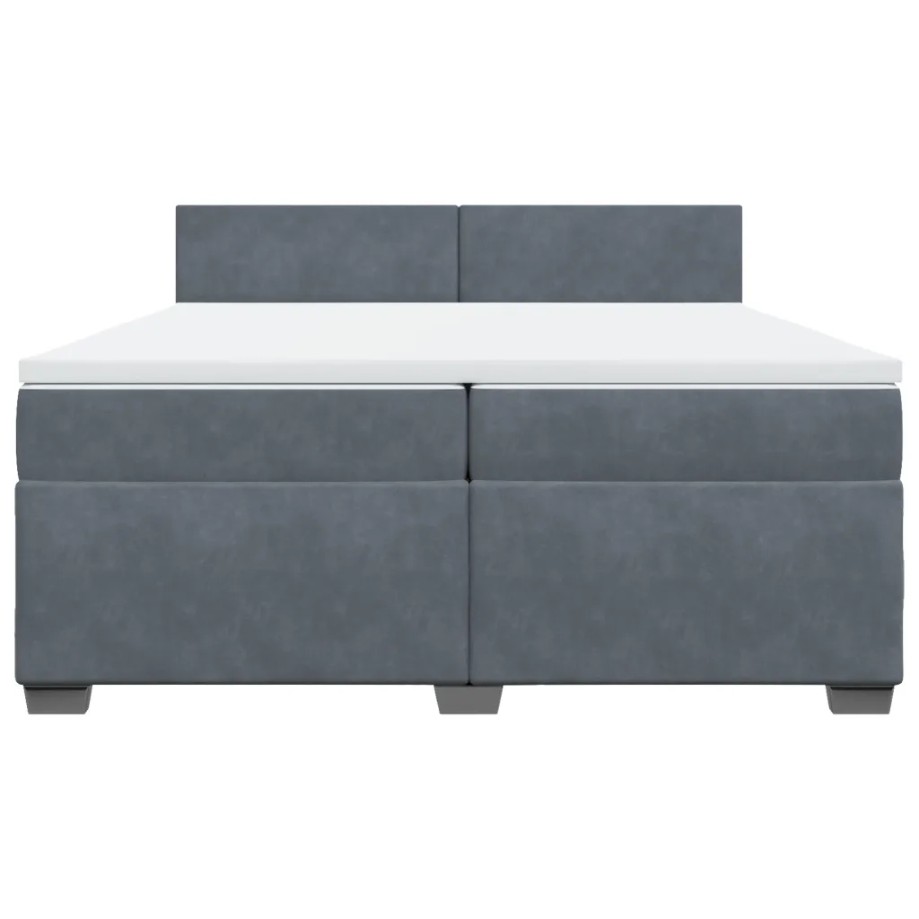 Giroletto a Molle con Materasso Grigio Scuro 200x200 cm Velluto 3286397