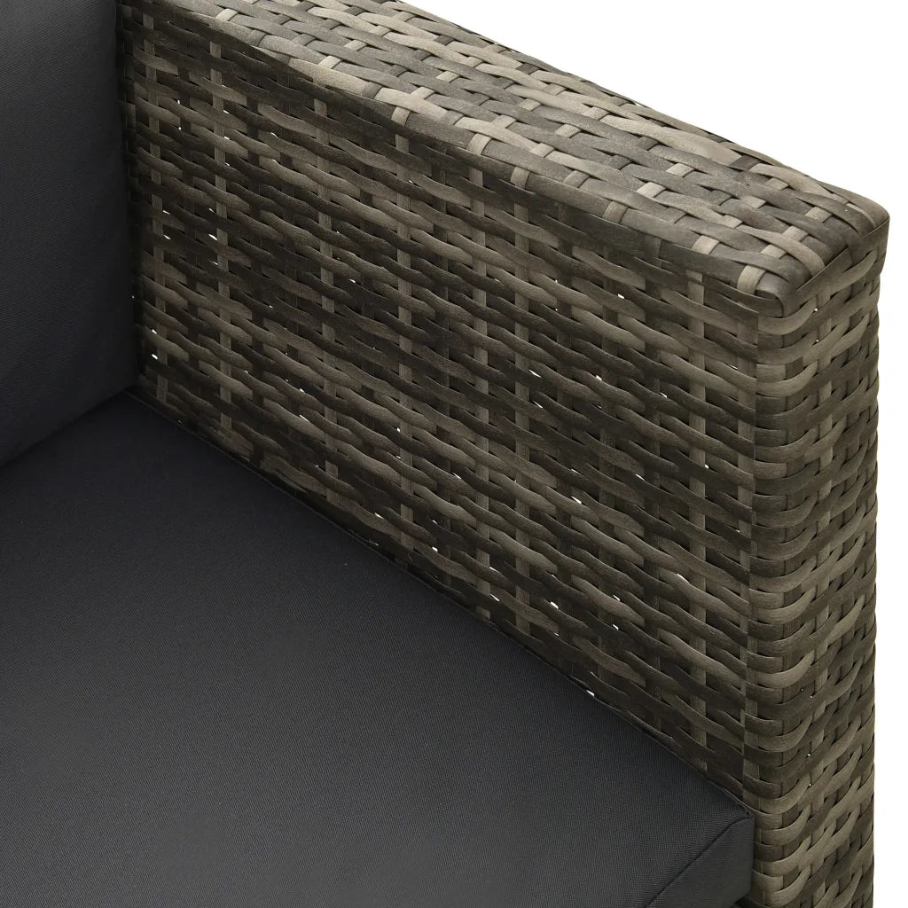 Set Divani da Giardino 4 pz con Cuscini in Polyrattan Grigio 313131