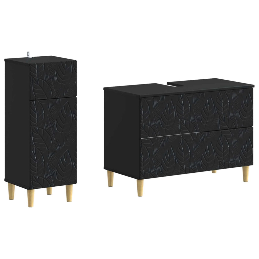 Set di Armadi da Bagno da 2 Pezzi DELFT Nero 3417703