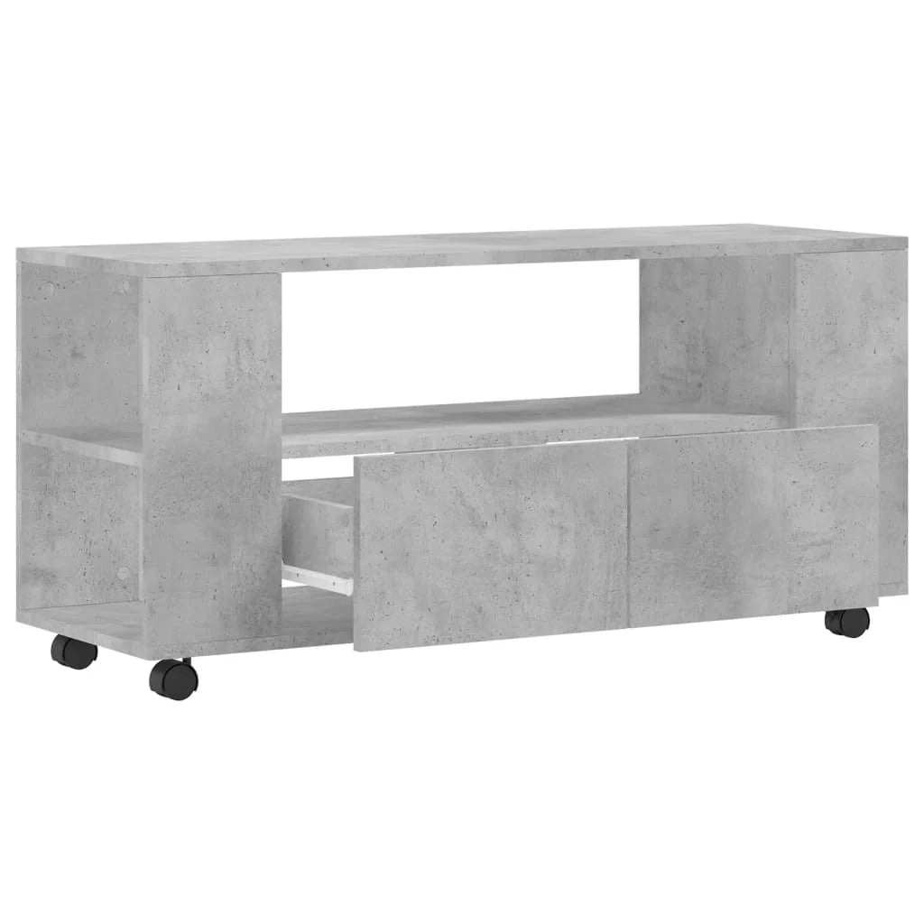 Mobile TV multimediale mensola TV credenza mobile TV sala da pranzo soggiorno camera da letto 102 x 34,5 x 43 cm legno ingegnerizzato grigio 02_0025560