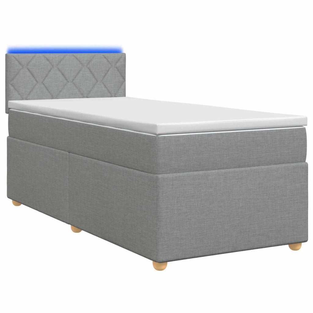 Letto box spring con materasso Grigio Chiaro 90 x 190 cm 3452317