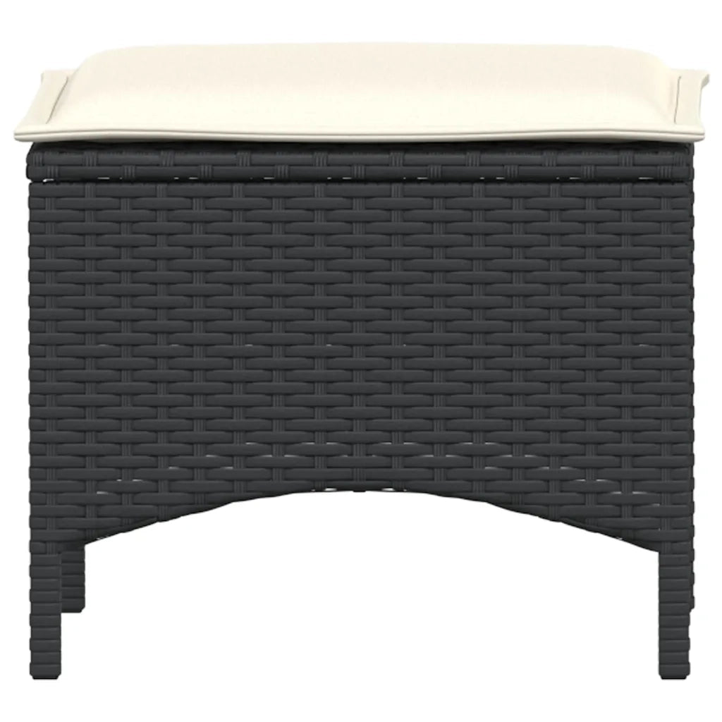 Set da Pranzo da Giardino 3 pz con Cuscini Nero in Polyrattan 4104135