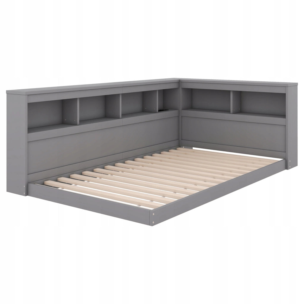 Letto singolo con presa e USB - Xylo - 90x200 - Grigio