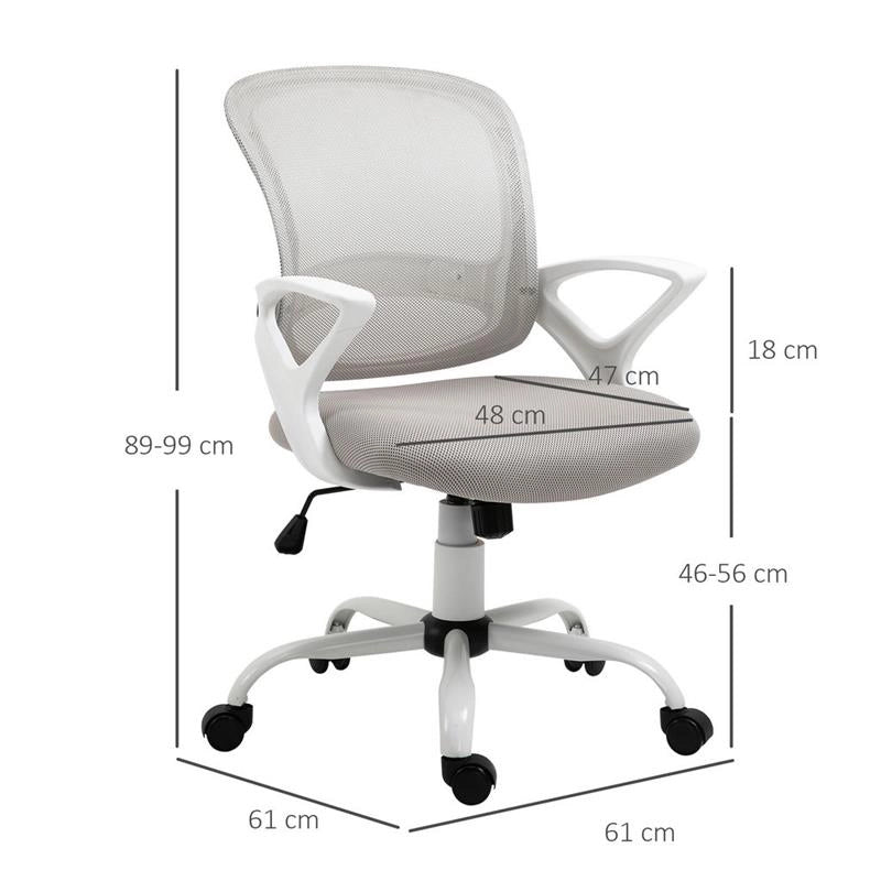 SEDIA ERGONOMICA DA UFFICIO CON ALTEZZA REGOLABILE IN TESSUTO A RETE GRIGIO