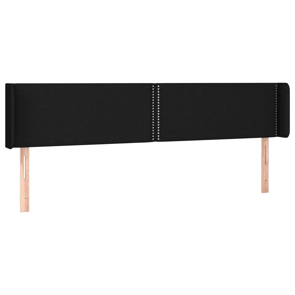 Testiera ad Orecchio-Testata con Orecchie Nera 203x16x78/88 cm in Tessuto 102690