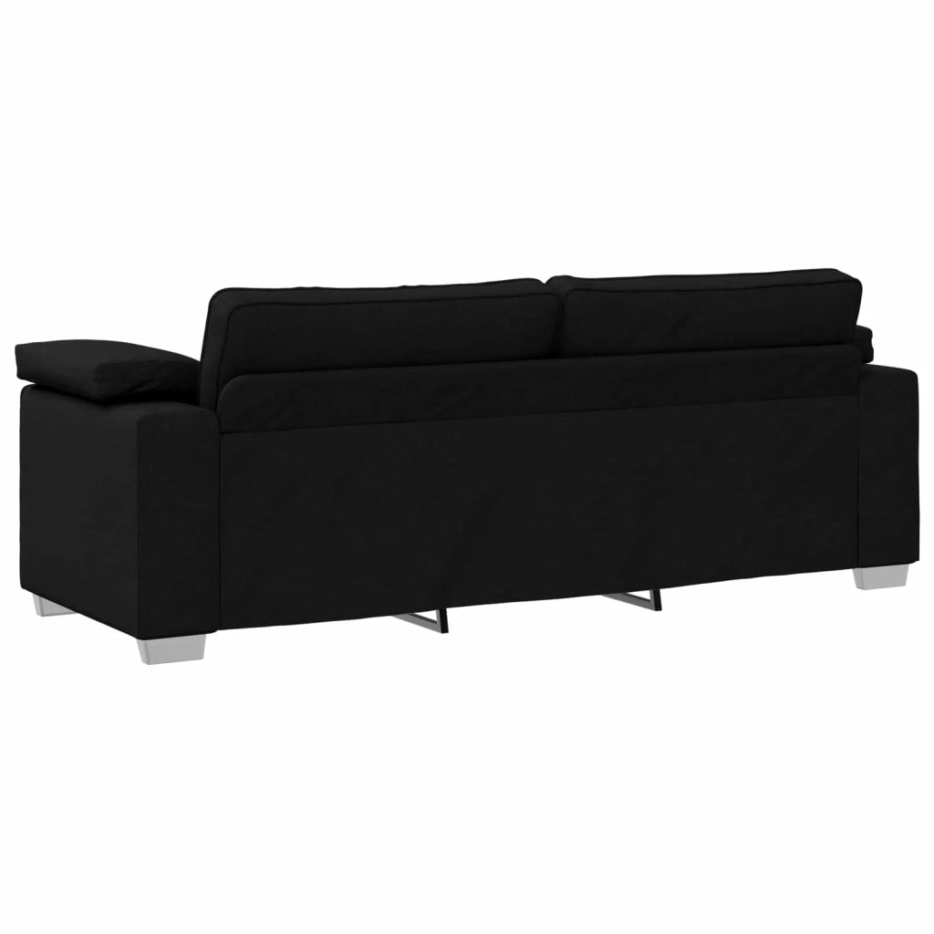 Divano 3 pcs Nero 219 x 80 x 82 cm Tessuto misto lino 3324660