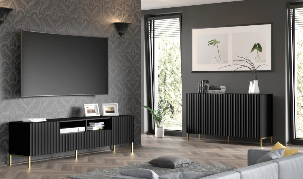 CREDENZA WAVE TV STAND 200 4D NERO OPACO