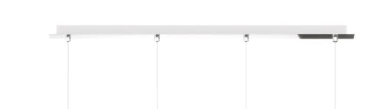 SOSPENSIONE CROMO 4 LUCI RETTANGOLARE VETRI BLU 1181CR-S4 R-BL