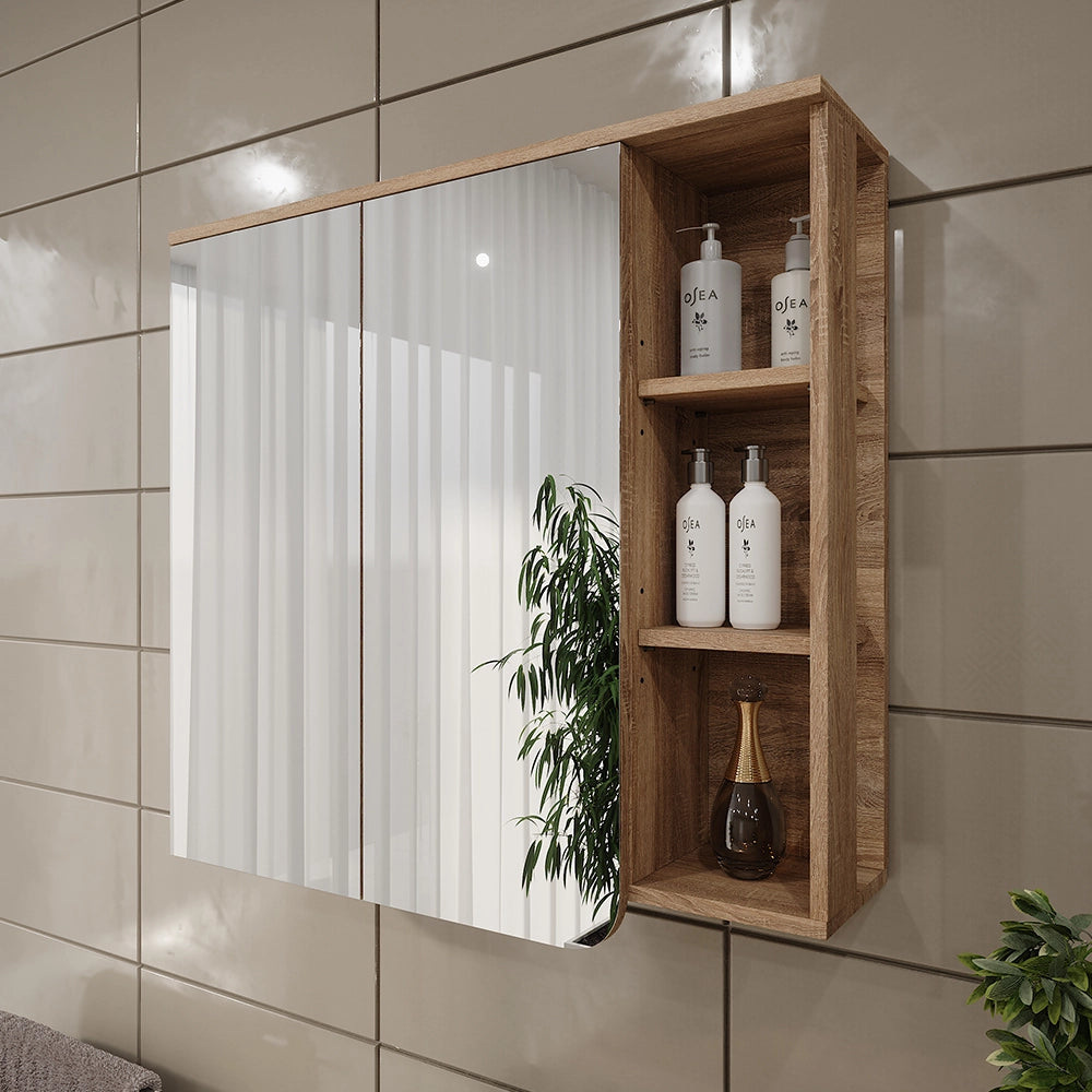 Vicco Mobile a specchio Sonoma/blu 80 x 75 cm con specchio
