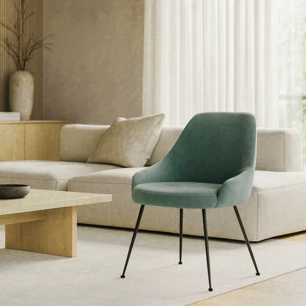 Andromeda,  Sedia in microfibra Verde acqua (48.5cm X 49.5cm H. 80cm) | Duzzle