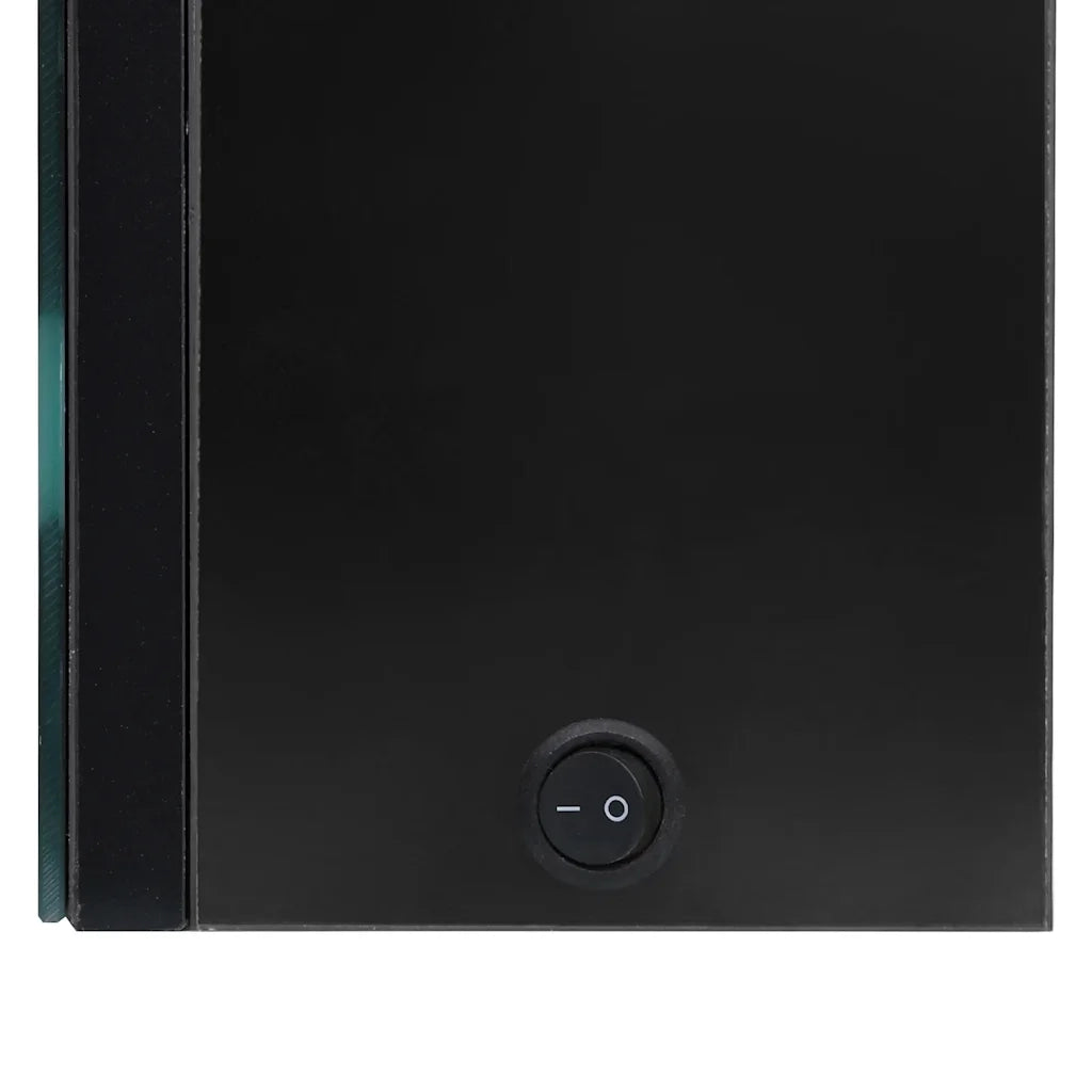 Armadietto Bagno | Armadio da bagno con Specchio e LED Nero Lucido 89x14x62 cm