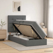 Letto con contenitore LED e materasso Grigio Scuro 90 x 200 cm 3459919
