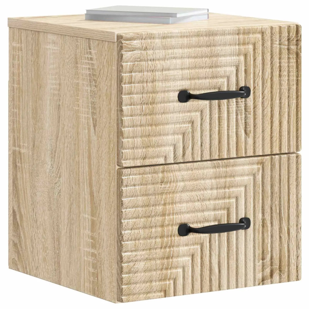 Mobiletto da notte a muro Rovere Sonoma 34,5 x 33 x 40 cm 898639