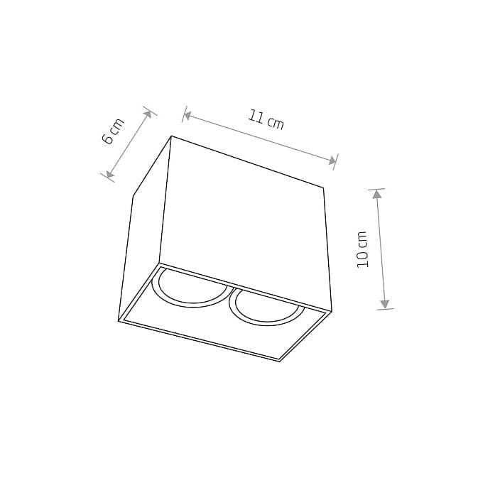 Spot soffitto Nowodvorski GAP nero alluminio 2xGU10